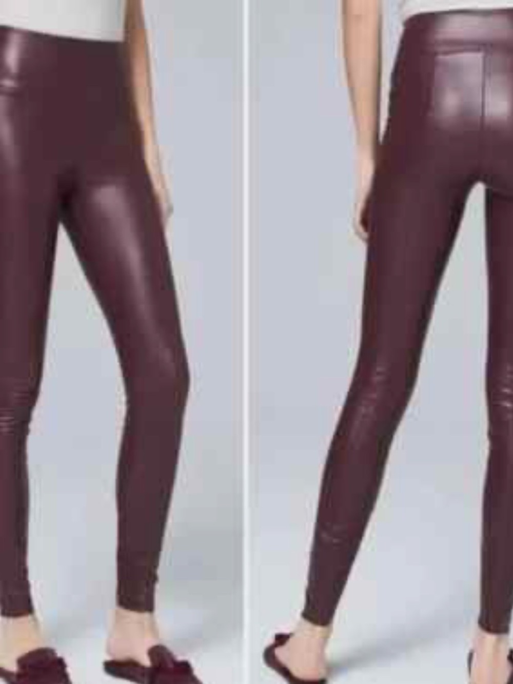 NWT White House Black Market Ultra Suede Runway Pebbled Leggings - Burgundy